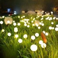RGB LED Solar Light Garden Decoration Firefly Firework Dandelion Fairy Lawn Lamps IP65 Waterproof For Outdoor Landscape Lighting