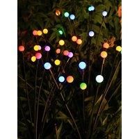 RGB LED Solar Lamp Outdoor Firefly Light Garden Decorative Dandelion Sway By Wind Lawn Lamps IP65 Waterproof Warm White Lighting