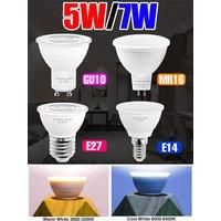 220V 7W 5W LED Bulb E27 Ceiling Lamp E14 Spot Lights GU10 Chandelier Bulbs MR16 For Home Bedroom Living Room Soft Lighting GU5.3