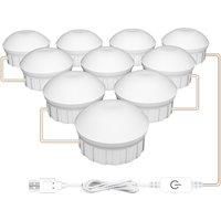 LED Makeup Mirror Light Bulb Dressing Table Lamp Dimmable Home Bathroom Bedroom Mirrors Decoration Lighting White/Pink USB DC 5V