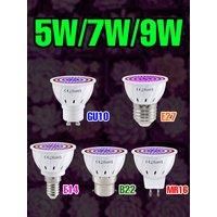 9W E27 LED Grow Light E14 Plants Lamp GU10 Spotlight MR16 Indoor Flower Potted Succulent Cultivation Grow Box Fill Lighting Bulb