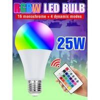 25W LED RGB Light Bulb E27 Lamp 16 Colours Remote Control Dimmable Chandelier Bulbs 220V Atmosphere Lighting For Home Party 110V