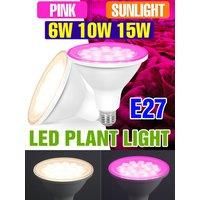 E27/E26 LED Grow Light Full Spectrum Plants Lamp Indoor Flower Potted Succulent Hydroponics Cultivation Fill Lighting 6W 10W 15W