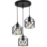 3 Way Black Geometric Vintage Ceiling Lights Not Included Bulb