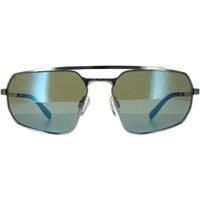 Rectangle Shiny Silver Saturn 555nm Blue Polarized Hinkley