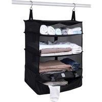 Black Collapsible Hanging Travel Shelf