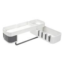 KLYNGTSK Corner Shower Shelf Self Adhesive 180Rotatable (White+Grey)