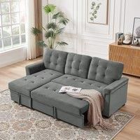 L-shaped corner Sofa Bed with Storage, Padded Sectional Sofa Reversible Storage