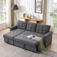 L-shaped corner Sofa Bed with Storage, Padded Sectional Sofa Reversible Storage