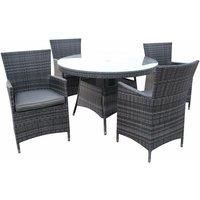5 Pieces Patio Outdoor Round Table Dining Sets ALUMINUM FRAME