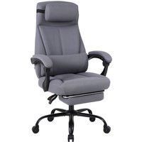 Linen Effect Gaming PC Chair, Gas Lift Swivel High Back Ergonomic Chair - 90-155 Degree Recliner