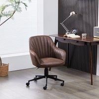 Upholstered Swivel Office Chair, Corduroy Fabric Height Adjustable