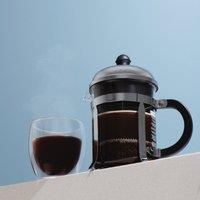 Bodum 17oz Chambord French Press Coffee Maker, High-Heat Borosilicate Glass, Polished Stainless Steel – Made in Portugal