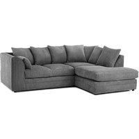 New Luca Brown and Coffee Fabric and Leather Corner sofa | 3-4 Seater Corner Sofa (Right Hand Facing)