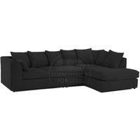 New Moderm Brown and Coffee Footstool/Pouffe Fabric and Leather Trim (Footstool)