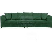 Luxor Long Fabric Jumbo Cord 4 Seater Sofa - Scatter Back