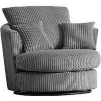 Luxor Jumbo Cord Fabric Single Seater 360 Degree Swivel Chair Sofa Accessory