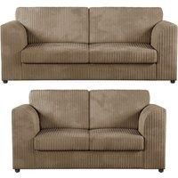 Luxor Jumbo Cord 3 + 2 Fabric Sofa Suite - Fullback