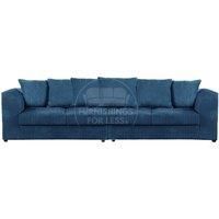 Luxor Long Fabric Jumbo Cord 4 Seater Sofa - Scatter Back