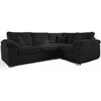 Furnishings For Less UK Grey Corner Sofa | Brooklyn Steel Plush Velvet 4 Seater L Shaped Corner Sofa Full Foam seating LH (Grey, Left Hand Facing)