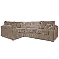Furnishings For Less UK Green Corner Sofa | Brooklyn Emerald Plush Velvet 4 Seater L Shaped Corner Sofa Full Foam seating RH (Green, Right Hand Facing)