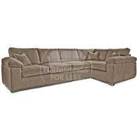 Delta Large Long Narrow 5 Seater Corner Sofa Right Hand Facing Jumbo Cord L Shape