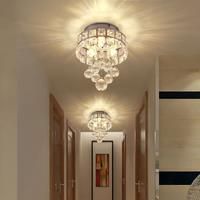 Postmodern Crystal LED Ceiling Lamp With Iron Glass Aisles Balcony Indoor Living Bedroom Aluminum