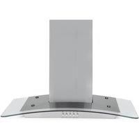 Montpellier MHG600X Stainless Steel 60cm Curved Glass Chimney Hood