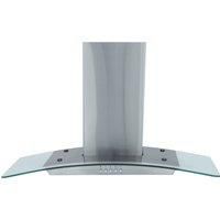 Montpellier MHG700X 70cm Curved Glass Chimney Cooker Hood - Stainless Steel
