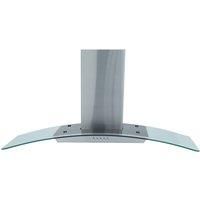Montpellier MHG900X 90cm Curved Glass Chimney Cooker Hood - Stainless Steel