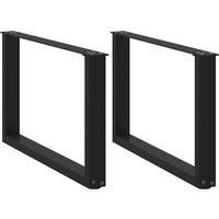Coffee Table Legs U-Shaped 2 pcs Black 70x(42-43) cm Steel