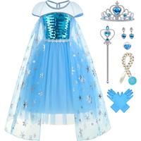 Foierp Elsa Dress for kids Princess Costume with Accessories Set