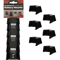 StealthMounts Battery Mounts for Milwaukee M12 | Cordless Battery Holders for Milwaukee 12v Power Tools | 6 Pack | Black Milwaukee Battery Organisers