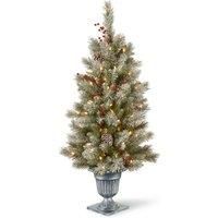 Snowy Bristle Berry Pine 4ft Entrance Tree 100 W/W LED