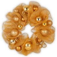 National Tree Decorative Collection 24inch Wreath & Gold Ribbon