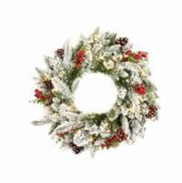 Premier 60cm Prelit Snowberry Pine 50 LED Christmas Wreath
