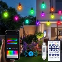 Outdoor Waterproof LED String Light USB 15M 25 Bulbs Fairy Lights Bluetooth LED Garland Lamp Room Garden Camping Decor