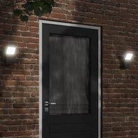 Outdoor LED Wall Lights 2pcs Black Die-cast Aluminium