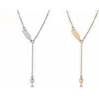 Wine Necklace - White & Rose Gold Coloured