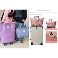 Expandable Luggage Bag With Removable Wheels In 7 Colours - Black