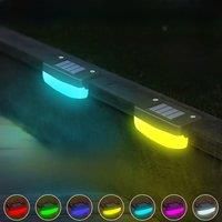 RGB LED Solar Deck Light Outdoor Waterproof Garden Step Lamp Patio Stairs Railing Courtyard Fence