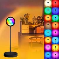 LED Projectors Night Light Sunset Lamp RGB LED Ring Light Color Lamp USB Rainbow Lamp Desk