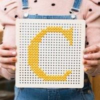 Cotton Clara Pegboard Embroidery Board Kit Mustard