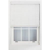 White Faux Wood Venetian Blind - 50mm Slats String Window Blinds for Home and Office