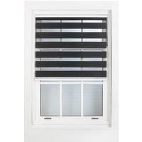 Black Day and Night Roller Blinds - Zebra Blind Dim or Translucent Vision Roller Shades for Windows and Doors - Dual Layer Fabric