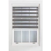 Dark Grey Day and Night Roller Blinds - Zebra Blind Dim or Translucent Vision Roller Shades for Windows and Doors - Dual Layer Fabric