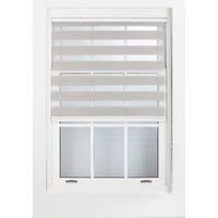 Grey Day and Night Roller Blinds - Zebra Blind Dim or Translucent Vision Roller Shades for Windows and Doors - Dual Layer Fabric