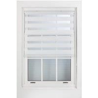 White Day and Night Roller Blinds - Zebra Blind Dim or Translucent Vision Roller Shades for Windows and Doors - Dual Layer Fabric