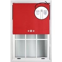 Red Blackout Roller Blinds with Triple Round Eyelets and Metal Fittings