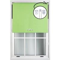 Lime Green Blackout Roller Blind with Triple Diamond Eyelets and Metal Fittings